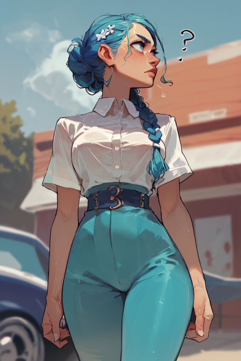 2131238229-1317275364-0722-score_9, score_8_up, score_7_up,  1girl, sexy, Aquamarine braided bun, confused, solo, as flight attendant,   pantyshot, at mili.png